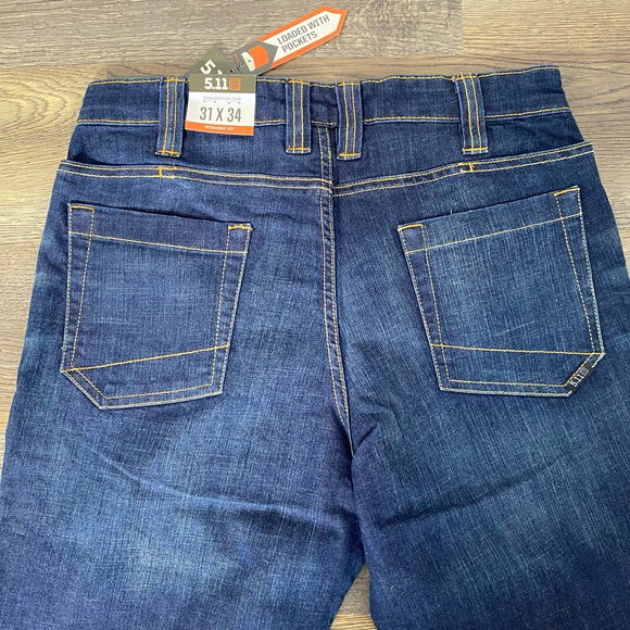 5.11 Tactical Defender-Flex Jeans Men’s 31x34 Blue Straight Fit - Picture 4 of 12